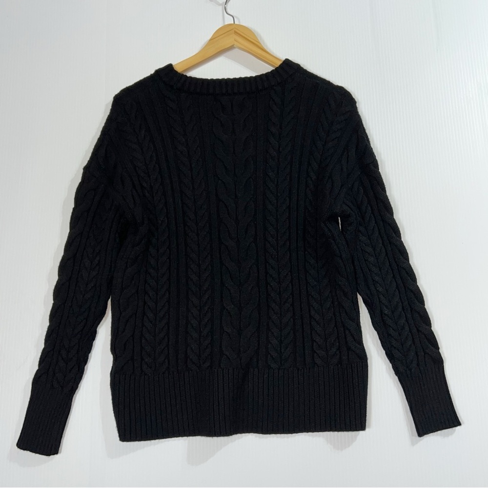 Philosophy Ribbed Crewneck Black Cable Knit Sweater NWT - Picture 4 of 13